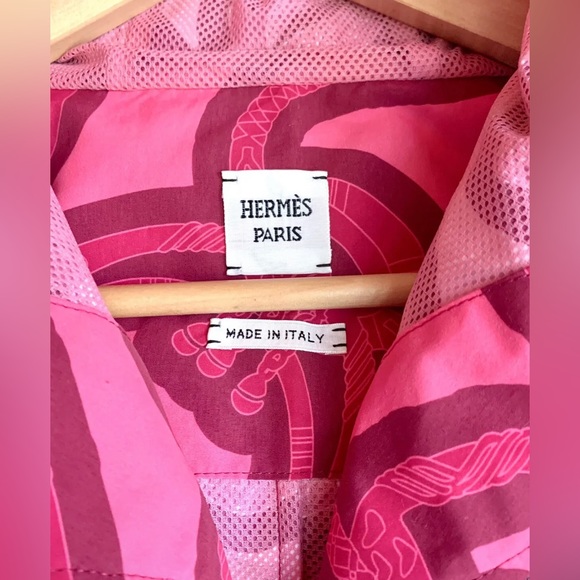 HERMÈS ❌SOLD❌FANTASIE D’ETRIERS PINK WINDBREAKER JACKET NEW 2023 SPRING - Picture 12 of 12